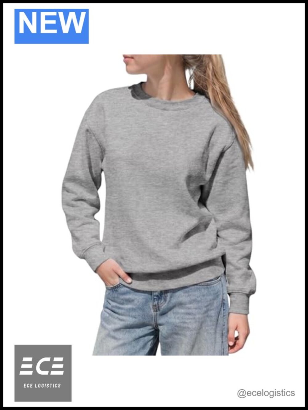 100% Cotton French Terry Crewneck Sweatshirt Regular Fit Pullover